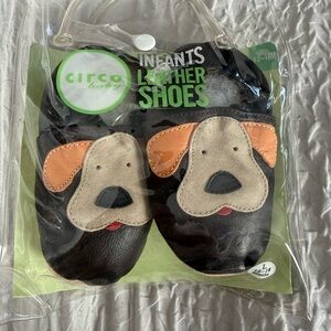 NWT Circo Infant Leather Shoes with Dog Design - Dark Brown and Tan
